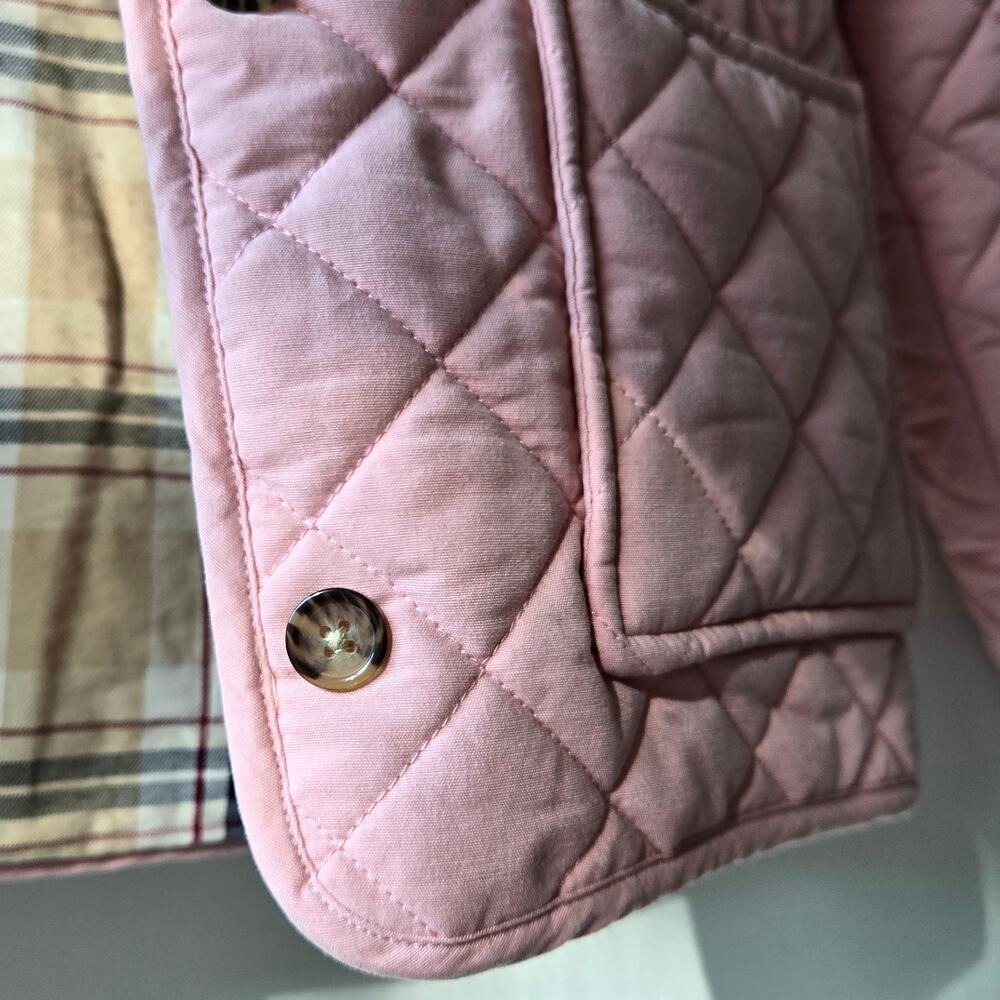 Hope & Henry Girl Quilted Barn Jacket Pink & Plaid Size Large EUC Preppy Classic - Picture 10 of 15